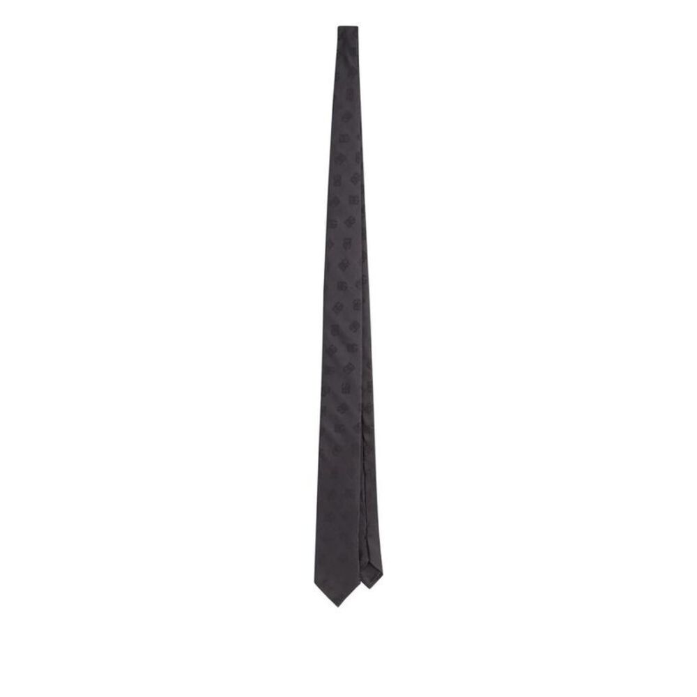 DOLCE & GABBANA DG Monogram Silk Tie Men GREY Ties
